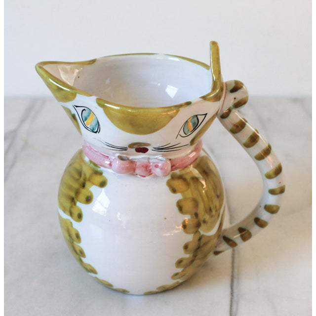 Vintage Italian Ceramic Cat Pitcher For Sale In Milwaukee - Image 6 of 11