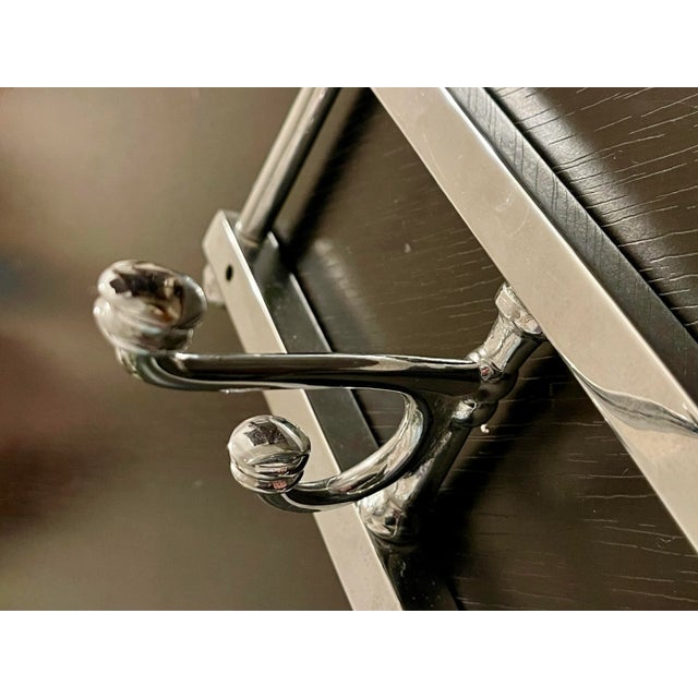Metal French Art Deco Coat Rack Hanger - Swivel Hooks 1940s, Chrome Plate For Sale - Image 7 of 12