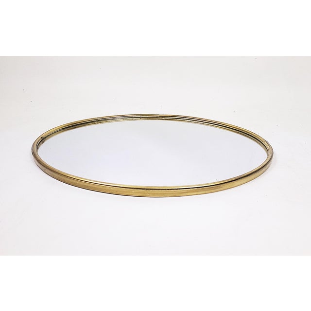 Brass Framed Mirror, 1970s For Sale - Image 3 of 11