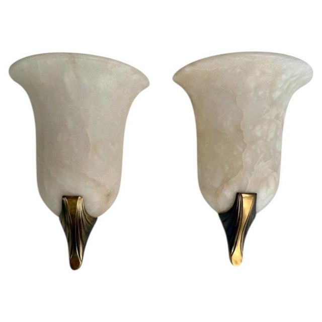 Art Deco Marble Wall Lights, Italy, 1970, Set of 2 For Sale - Image 9 of 10