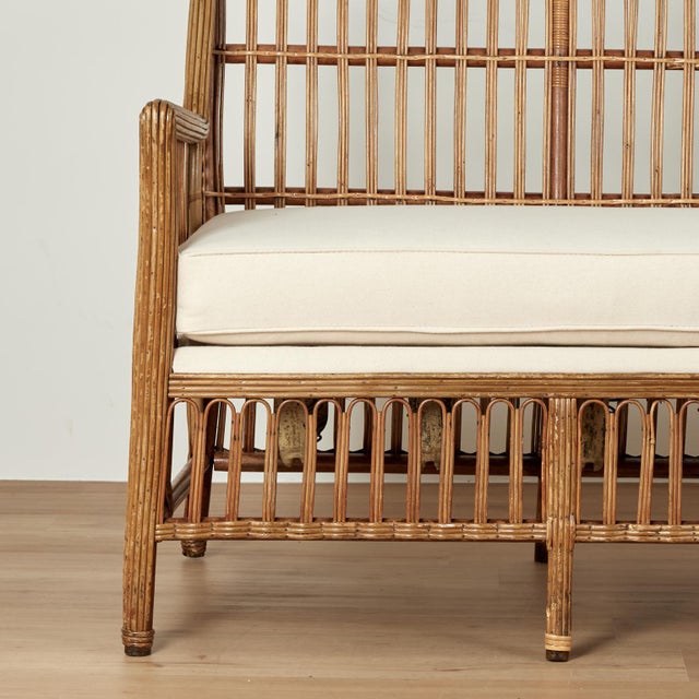 French Art Deco Rattan Sofa For Sale In West Palm - Image 6 of 15