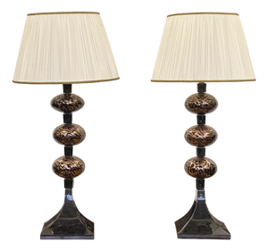 Venetian Abat Jour Table Lamps, 1960s, Set of 2