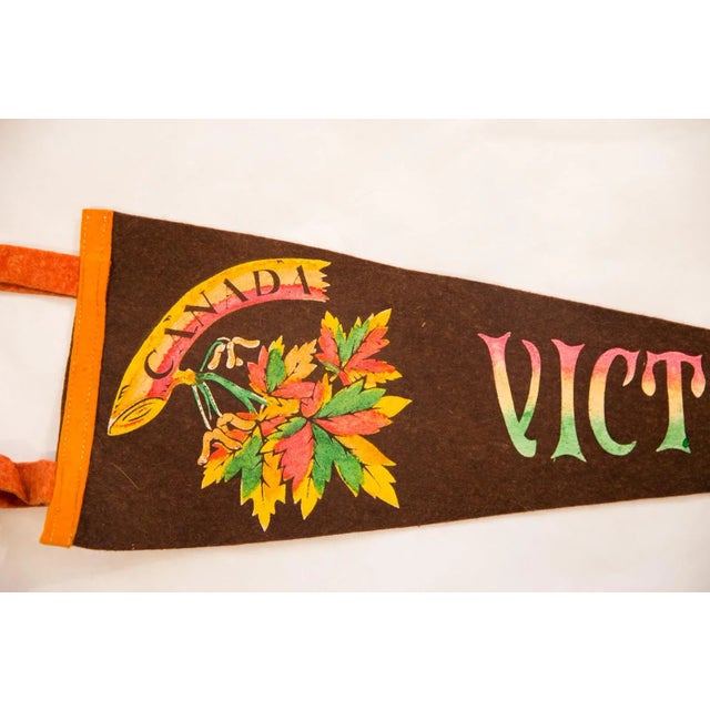 Traditional Vintage Victoria Canada Felt Flag Pennant For Sale - Image 3 of 4