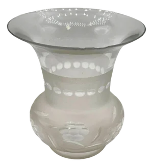 Late 19th Century Victorian Two-Tone Frosted Wheel Cut Glass Oil Lamp Fluted Hurricane Shade