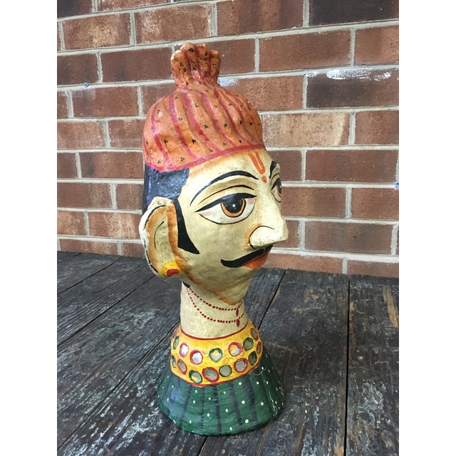 India Maharajah Paper Mache Head Chairish