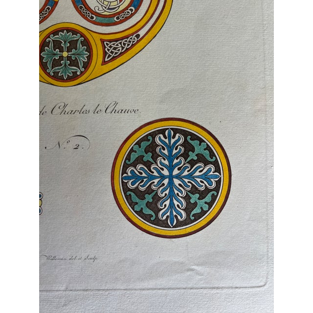 Illustration Mid 19th Century Etching Reproduction of Vases and Ornaments of the 9th Century by French Artist Nicolas Xavier Willemin For Sale - Image 3 of 7