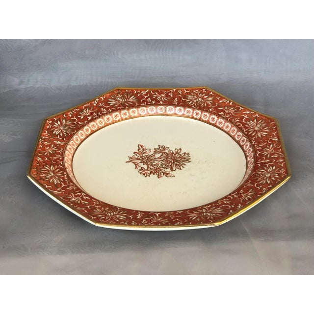 Victorian Antique Minton China Hexagonal Decorative Plate For Sale - Image 3 of 13