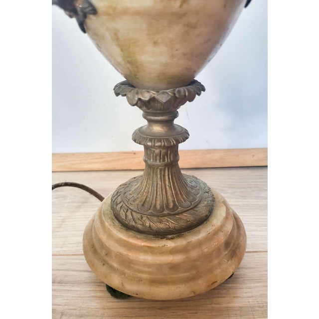 Antique Art Nouveau Marble Devil or Goat Table Lamp For Sale - Image 11 of 14