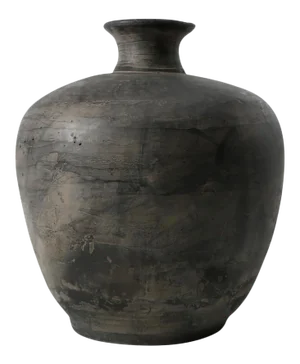Organic Modern Rowan Black Earth Pottery Vase