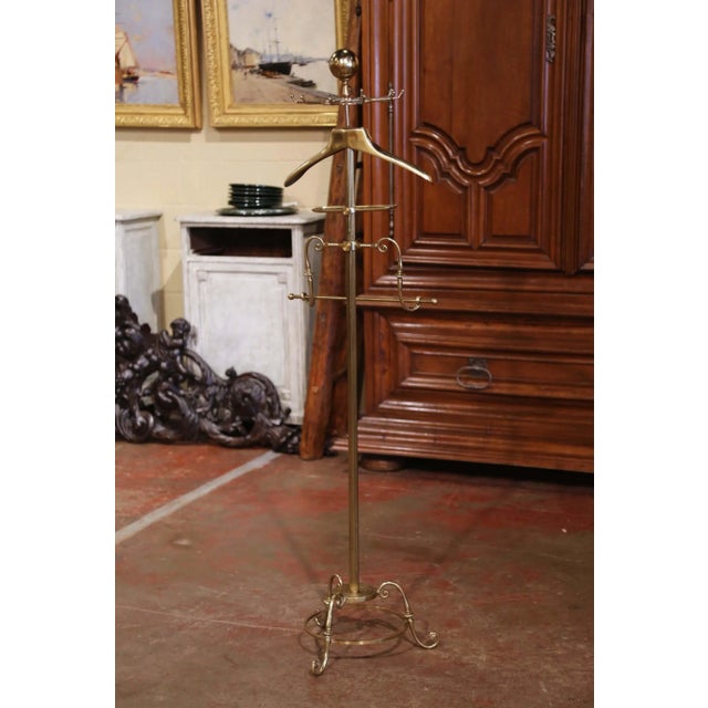 Early 20th Century French Gilt Brass Jacket Hanger Bathroom Coat Stand For Sale - Image 9 of 10
