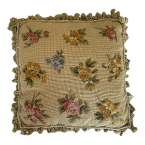 Authentic Victorian Needlepoint Pillow From the Mid-to-Late 19th Century
