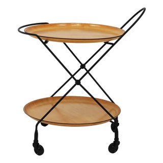 Foldable Serving Table with Detachable Trays by Paul Nagel for Jie Gantofta, Sweden, 1960 For Sale