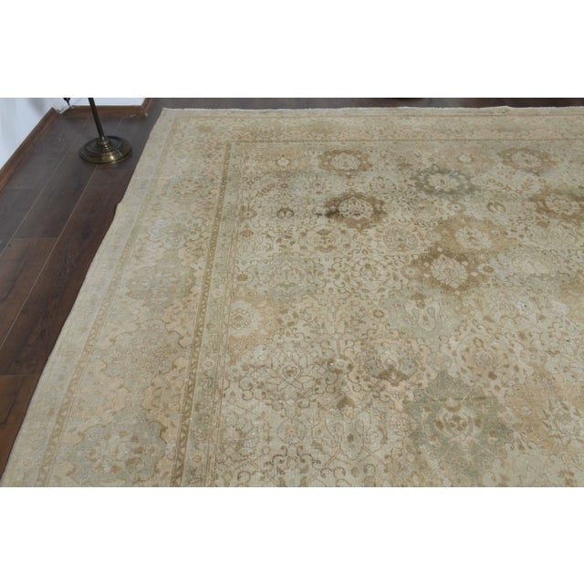 1960s Persian Handmade Wool Cotton Orange Oversized Area Rug For Sale - Image 9 of 11
