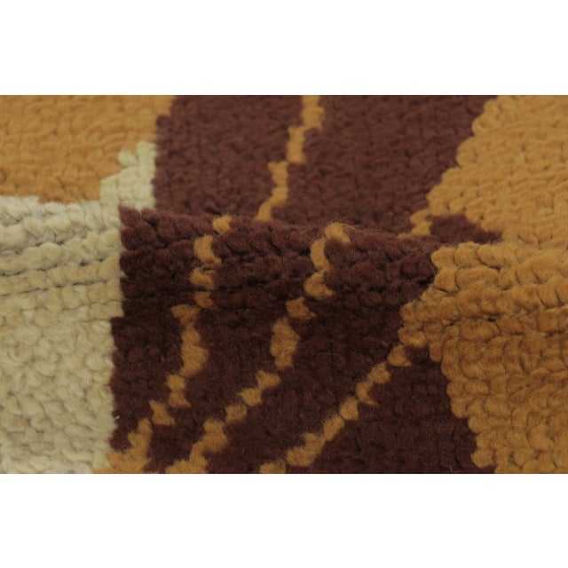 Antique French Art Deco Runner With Bold Design in Brown Hues - Rug & Kilim For Sale In New York - Image 6 of 7