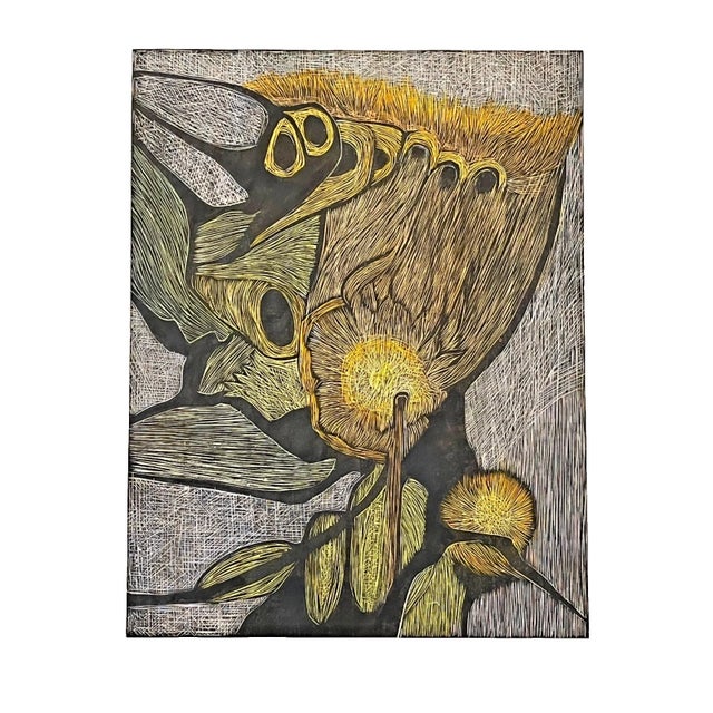 This is an original vintage woodcut or linocut proof by the celebrated American printmaker Ruth Leaf (1923â€“2015)....