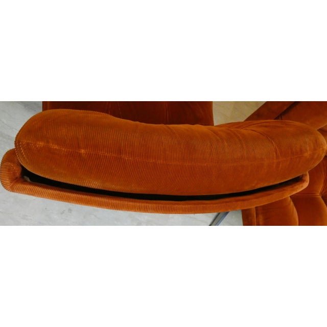 Rust-Colored Velvet Chairs, Italy, 1970s, Set of 2 For Sale - Image 10 of 15
