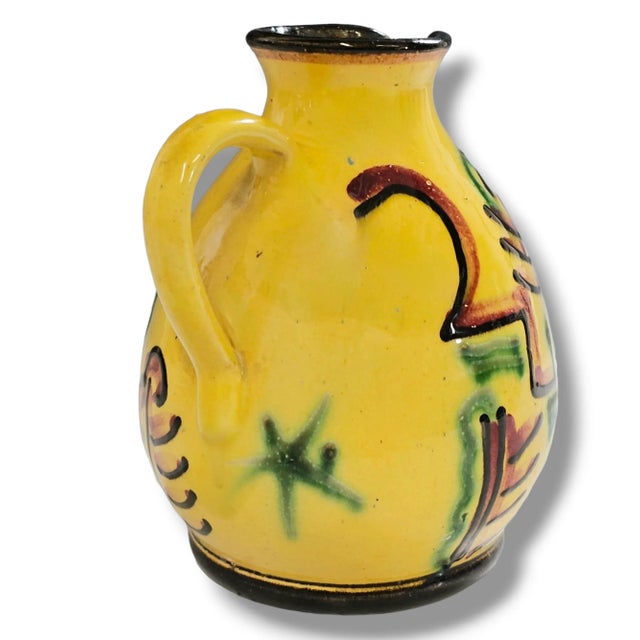 German Art Deco Hand Painted Bauhaus Era Pitcher Edge Vase Chairish