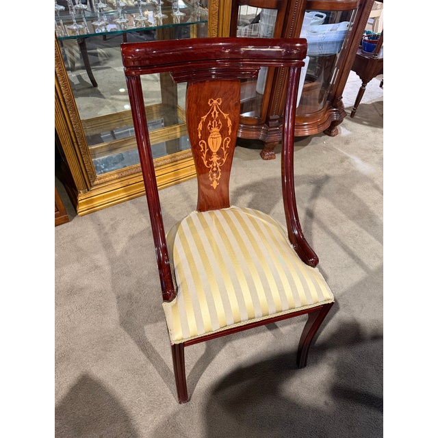 2020s Double Pedestal Italian Inlay Dining Set - 10 Chairs For Sale - Image 5 of 11