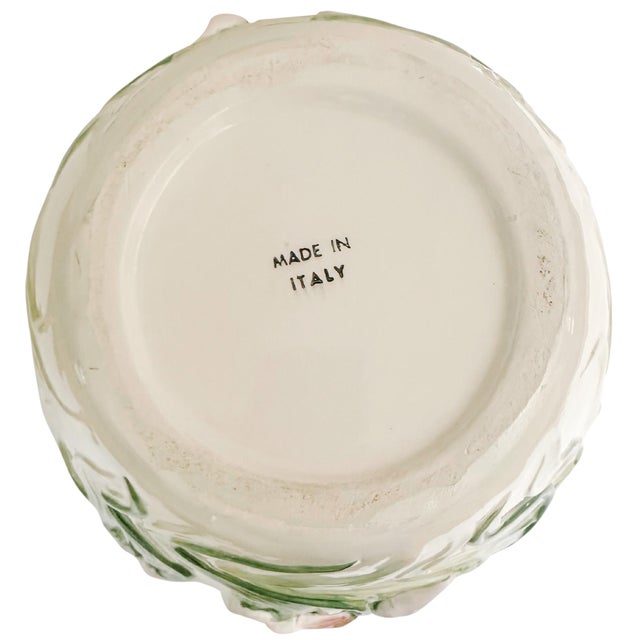 Vintage Italian Pink Iris Planter Cachepot For Sale - Image 10 of 12