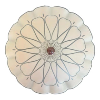 1940s Deco Pink Sunburst Flush Light For Sale