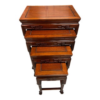 Wooden Nesting Table (Set of 4) For Sale