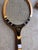 Brown Collection of Vintage Miscellaneous Wooden Tennis Rackets With Guards For Sale - Image 8 of 10