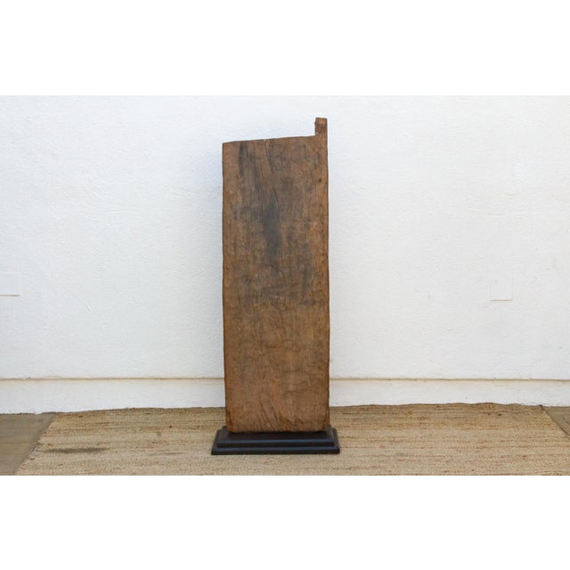 Wood Rare Antique African Door W/Devotional Silhouette For Sale - Image 7 of 8
