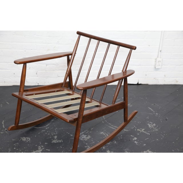 1970s Vintage Mid-Century Modern Rocking Lounge Chair With New ...