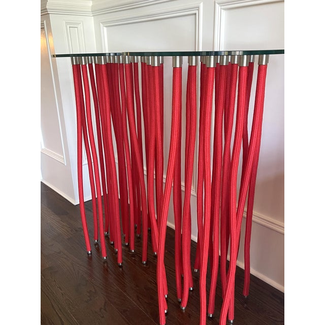 Red Pair of Tall ORG tables by Fabio Novembre for Cappellini For Sale - Image 8 of 11