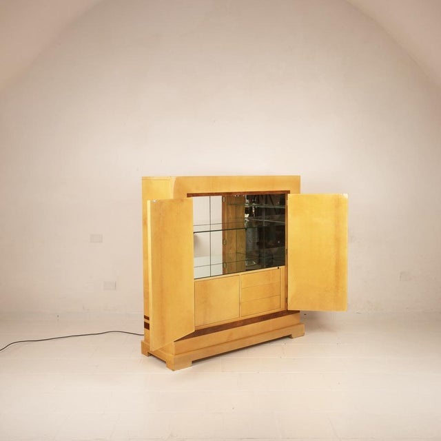 Italian Goatskin Parchment Bar Cabinet by Giorgio Tura and Nucci Valsecchi for Tura, 1970 For Sale - Image 10 of 18