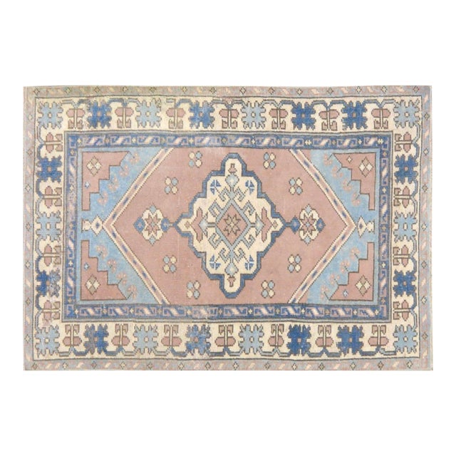 Vintage Turkish Anatolian Hand Knotted Wool Rug, 2'8''x4' For Sale