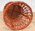 Vintage Boho Orange Wicker Round Plant Stand For Sale - Image 11 of 11