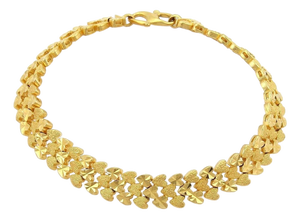 Mid 20th Century 22k Gold Heart Link Bracelet