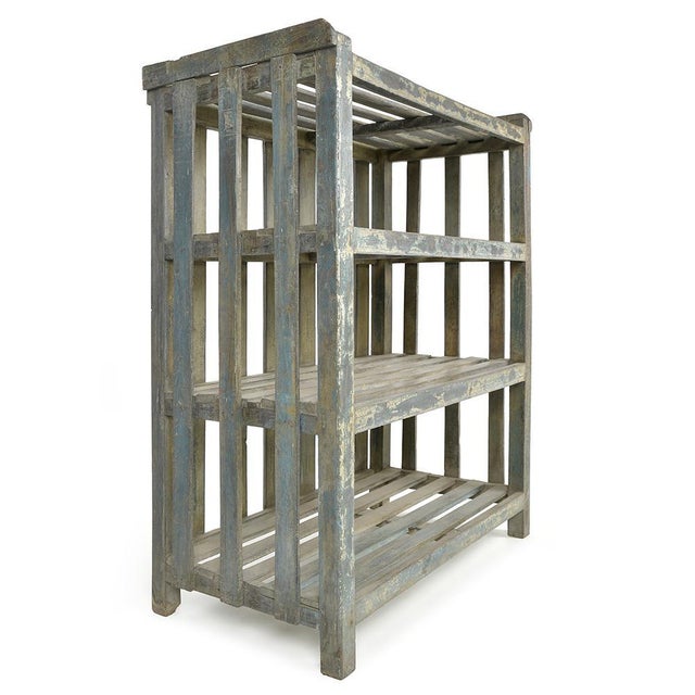 Etagere on Legs in Patinated Solid Wood For Sale - Image 4 of 8