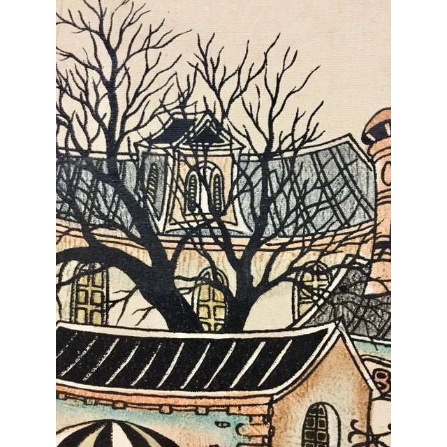 Wood 1950s Vintage Italian Seaside Oil Painting For Sale - Image 7 of 13