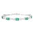 Modernist Emerald Diamond 18k Solid Gold Tennis Bracelet For Sale