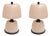 Italian Murano Glass Table Lamps in Blush Pink with Brass Details, 2000, Set of 2 For Sale
