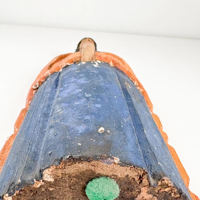 Early 20th Century Wood Saint Figurine, Antique Wood Carved Saint Figurine For Sale - Image 11 of 12