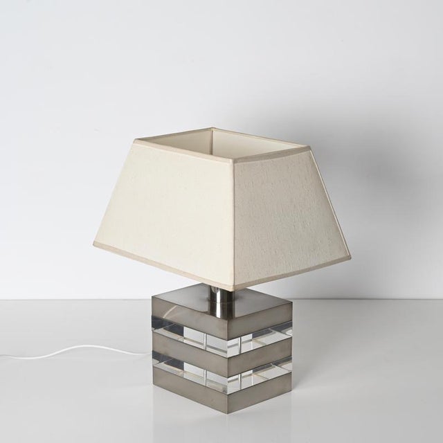 Mid-Century Table Lamp in Acrylic Glass and Steel, Italy, 1970s For Sale - Image 3 of 18