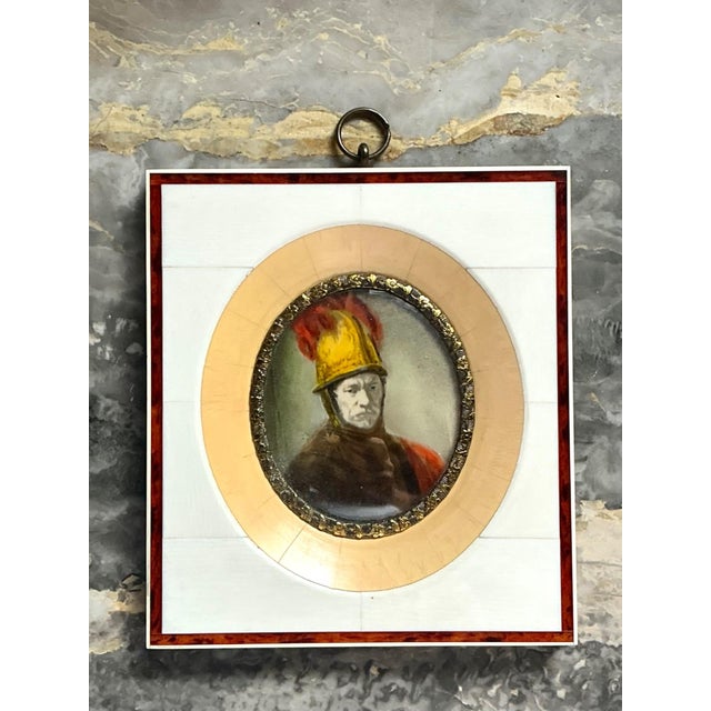 Victorian Vintage Hand-Painted Portrait Miniature For Sale - Image 3 of 17