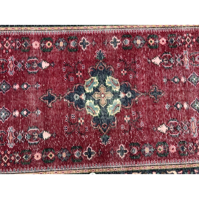 1970s Vintage Turkish Handmade Area Rug - 6′5″ × 10′ For Sale - Image 9 of 11