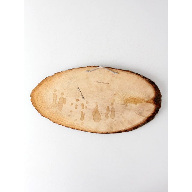 Brown Vintage Deer Landscape Wood Slice Wall Art For Sale - Image 8 of 8