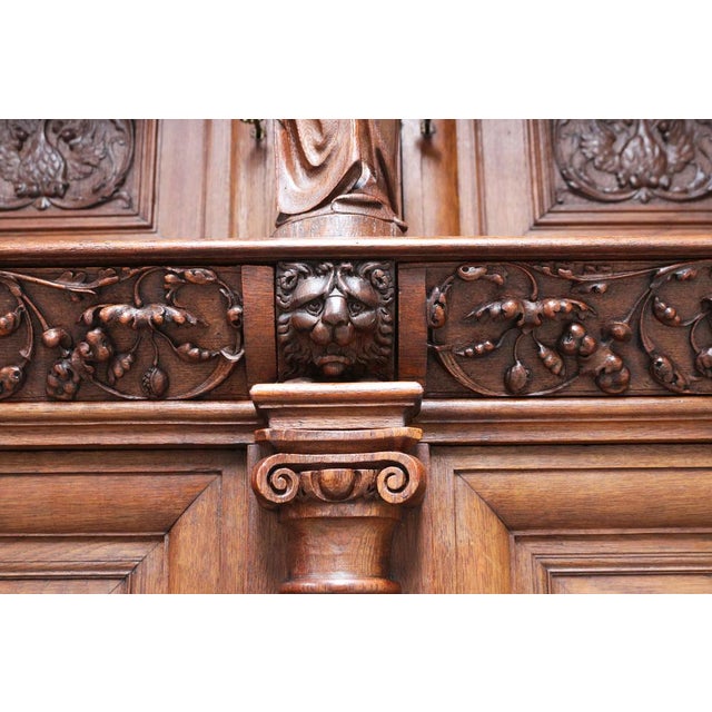 Late 19th Century Large 19th Century Dutch Renaissance Revival Cabinet in Walnut & Oak, 1890s For Sale - Image 5 of 18