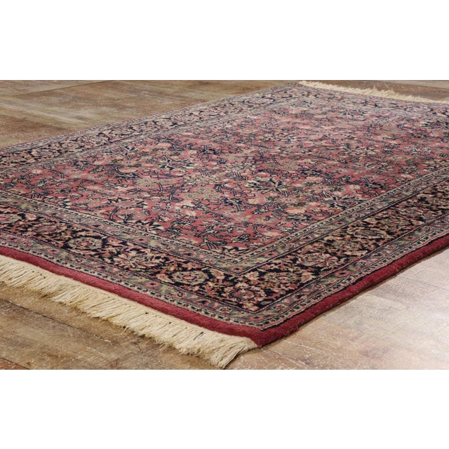 Textile Vintage Red Persian Bijar Rug - 04'01 X 06'00 For Sale - Image 7 of 9