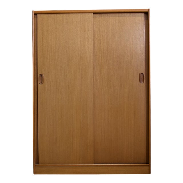 Teak Double Sliding Door Wardrobe from Austinsuite, 1960s For Sale