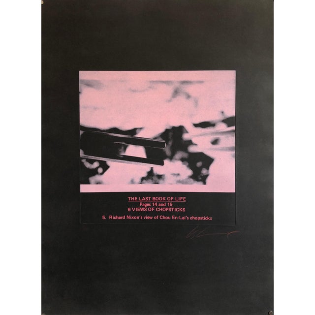 Les Levine, Large Conceptual "Last Book of Life" Photo Etching 1970s Pop Art, c.1978 For Sale