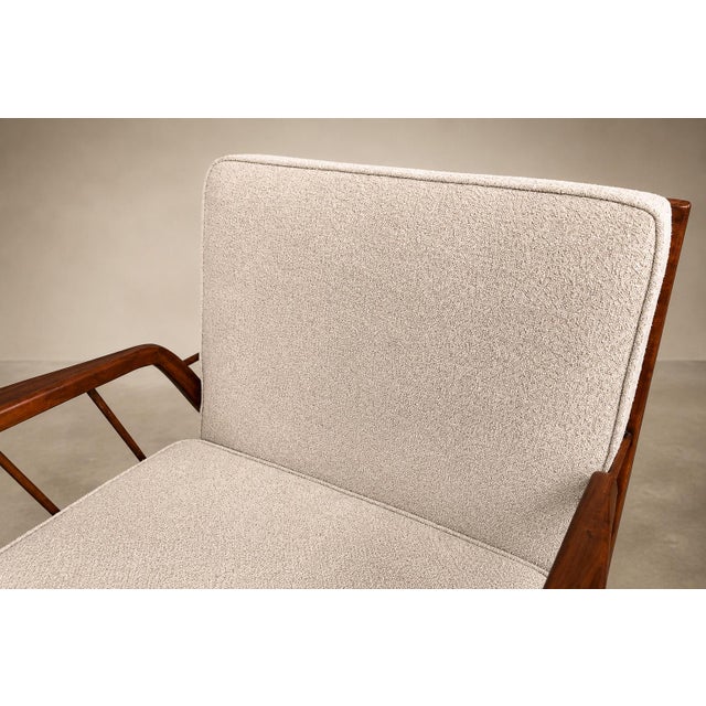 Mid-Century Brazilian Armchairs by Rino Levi, Hardwood & Bouclé, 1960s For Sale - Image 11 of 18