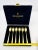 Gold Mid 20th Century Pierre Cardin 6-Piece Gold Hors D’oeuvres Spoon Set in Original Box For Sale - Image 8 of 10