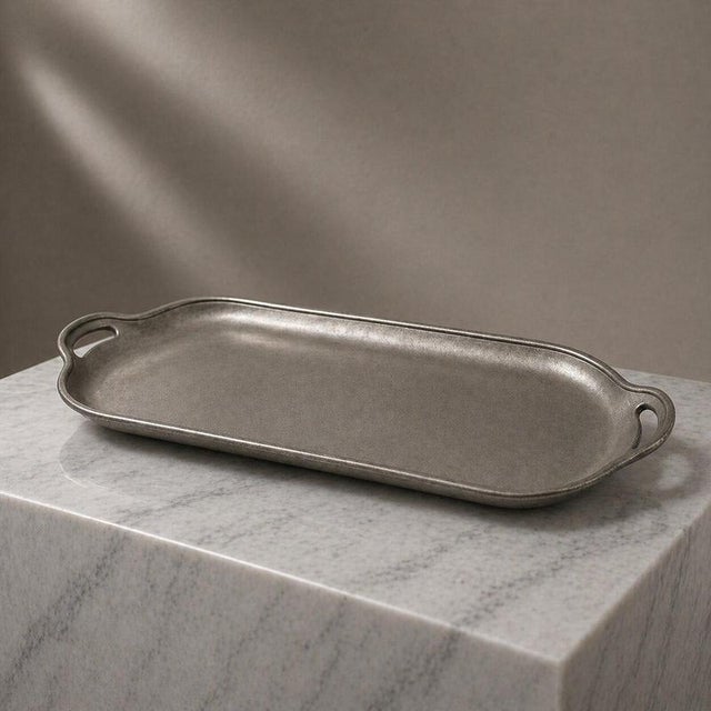 Metal Swedish Pewter Tray from Schreuder & Olsson, Stockholm, 1950s For Sale - Image 7 of 8
