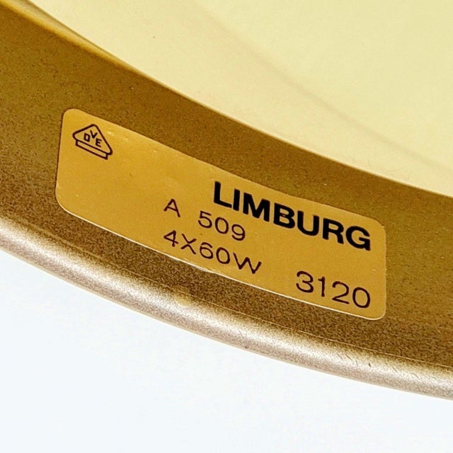 Metal Mid-Century Glass Ceiling Light from Limburg, Germany, 1960s-1970s For Sale - Image 7 of 9